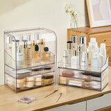 MOOCHI Clear Large Cosmetic Makeup Organizer With High Drawer Water Proof PET Cosmetics Storage Display Case
