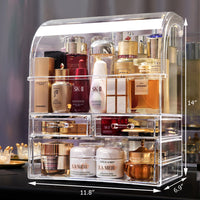 MOOCHI Professional Large Cosmetic Makeup Organizer Dust Water Proof Cosmetics Storage Display Case with Drawers