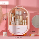 MOOCHI Green Multifuctional Makeup Organizer with Dustproof Cover Drawers Jewelry Costmetic Storage Skin Care Products Rack Pink Cute Display Holder Box